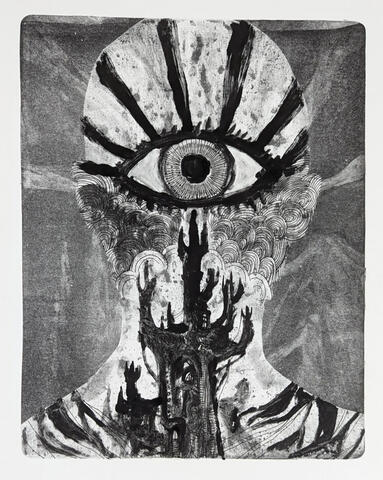 'The Eye' - monotype and pen on paper