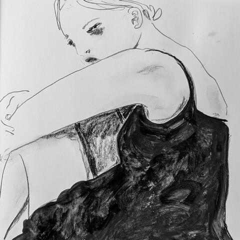 A page from my moleskine sketchbook - carbon pencil and crayon