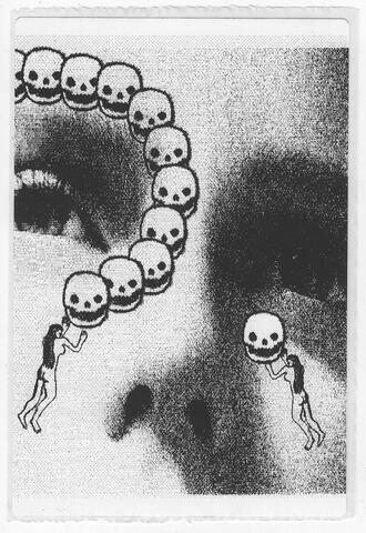 Thermal label art - Illustration &amp; photographic collage printed onto a thermal label