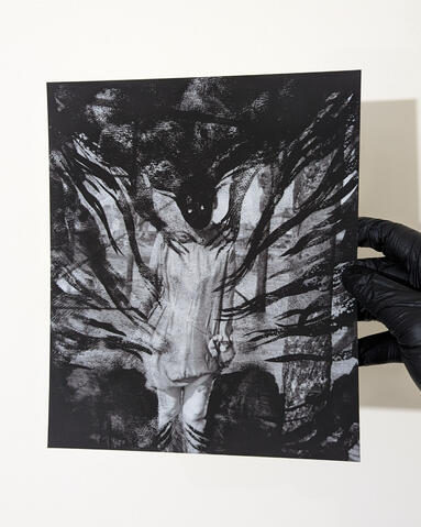 'Under The Pier' - ink and paint on found photograph (giclée print)