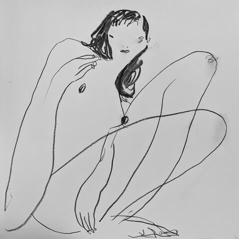 A page from my moleskine sketchbook - carbon pencil and charcoal