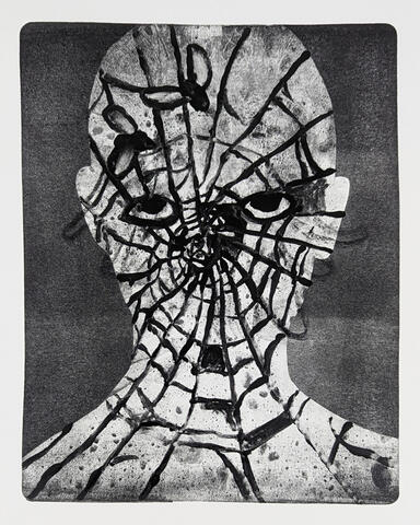 'Two Flies' - monotype on paper