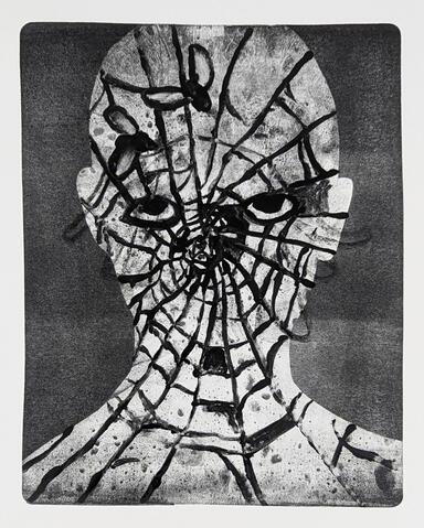 'Two Flies' - monotype on paper